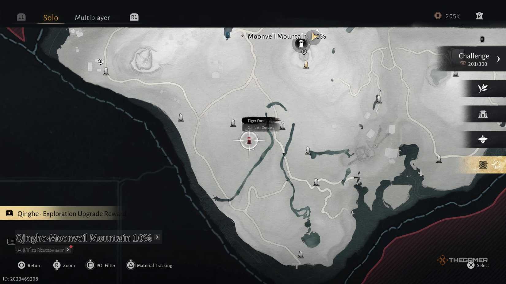 Map location of the Tiger Fort base in Where Winds Meet, which has the Dragon Key