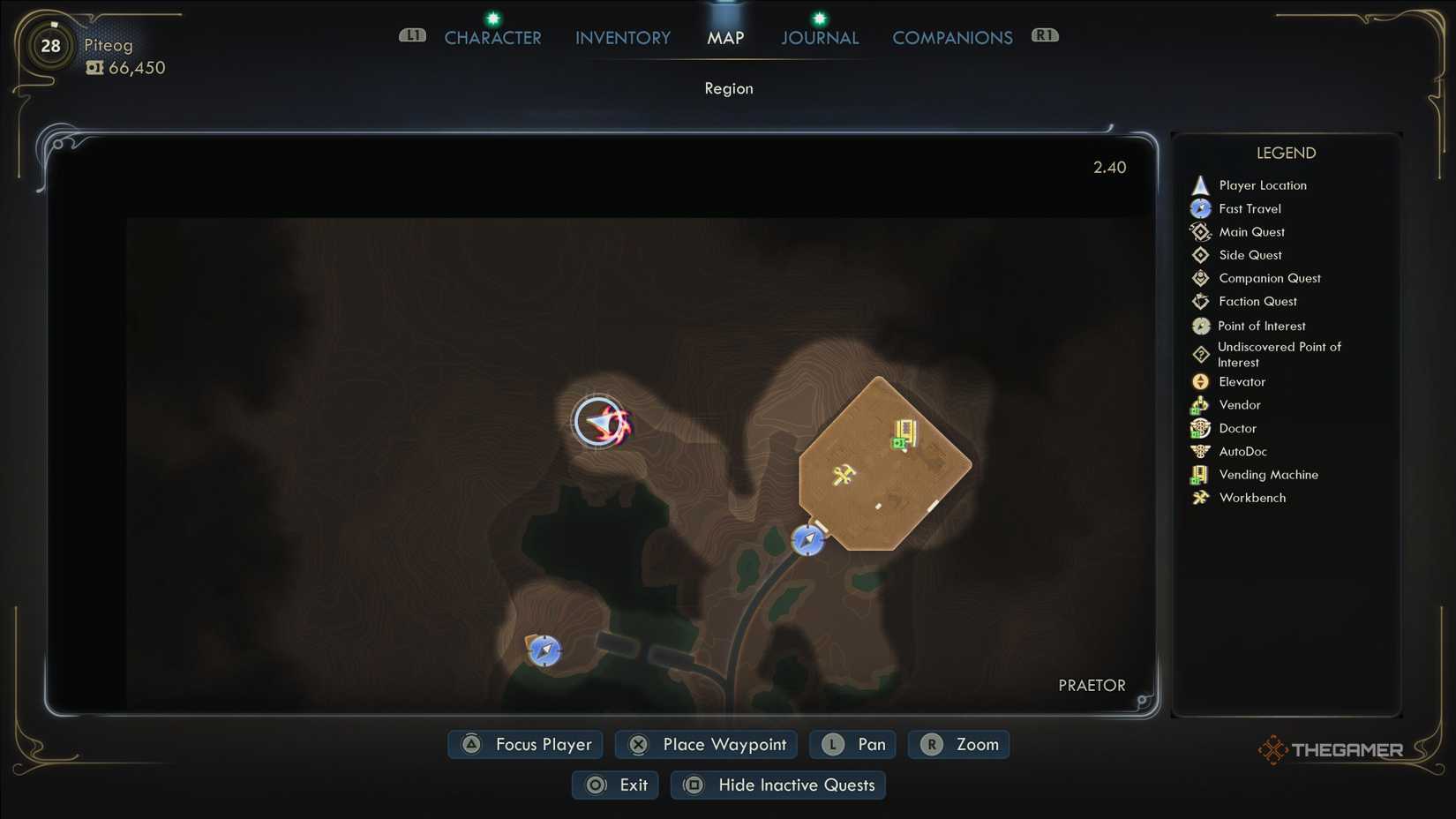 The location of the famous dawn camp in the outer worlds 2 on the map.