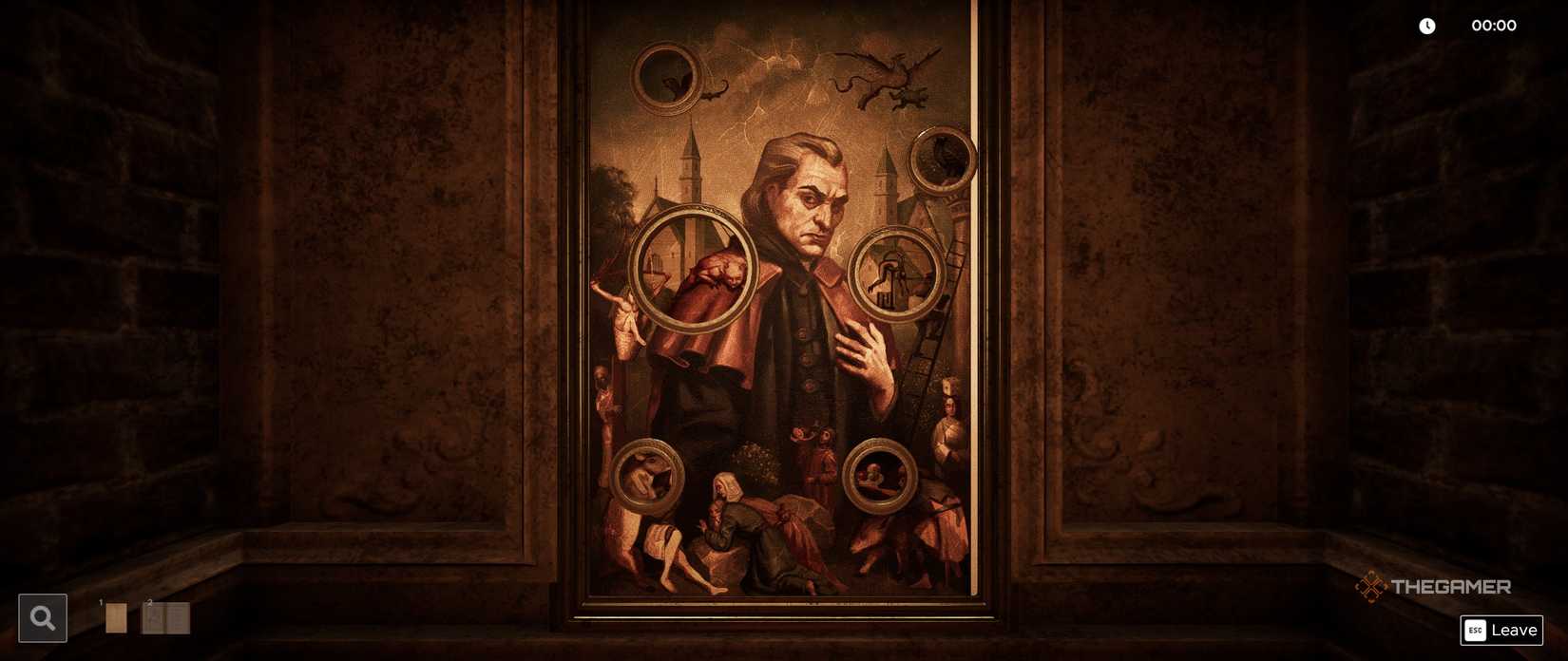 The portrait puzzle in Dracula's Feast in Escape Simulator 2.