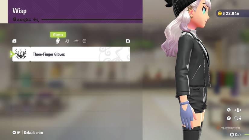 Three-finger gloves at Wisp in Pokemon Legends: Z-A.