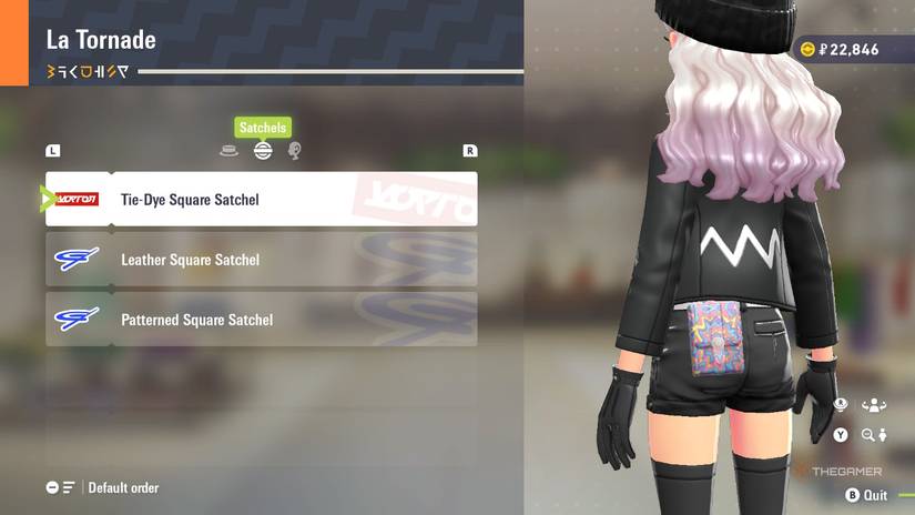 Tie-Dye Square Satchel at La Tornade in Pokemon Legends: Z-A.