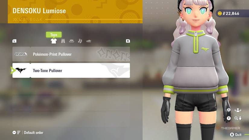 Two-Tone Pullover  at DENSOKU Lumiose in Pokemon Legends: Z-A.