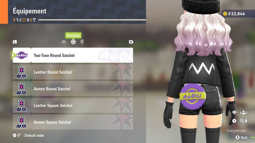 Two-Tone Round Satchel at Equipement in Pokemon Legends: Z-A.