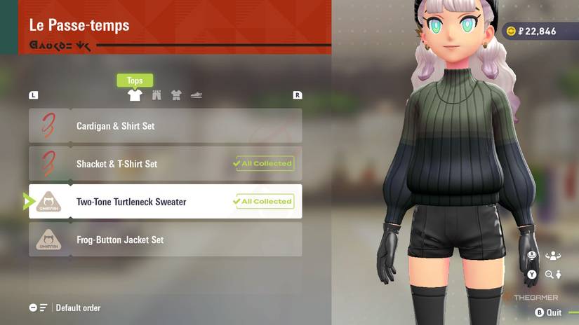 Two Tone Turtleneck at Le Passe Temps in Pokemon Legends Z-A.