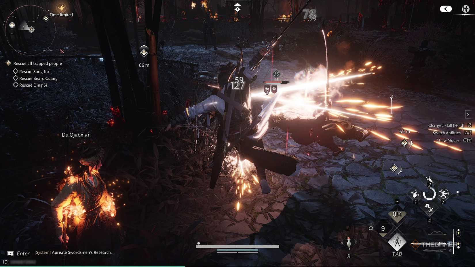 Where the Winds Meet, the player battles Aurat soldiers to save the villagers of Blissful Retreat.