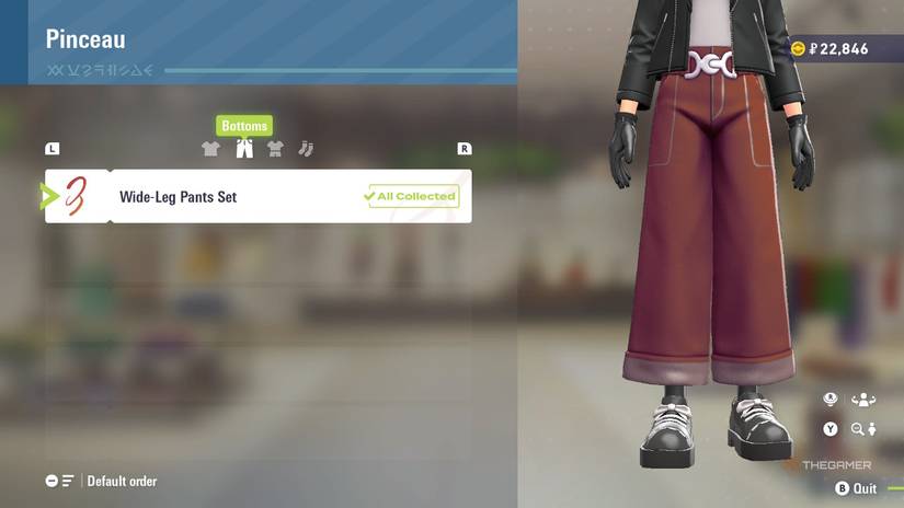 Wide Leg Pants at Pinceau in Pokemon Legends: Z-A.