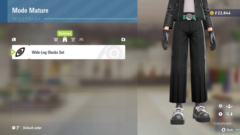Wide-Leg Slacks Set at Mode Mature in Pokemon Legends Z-A.