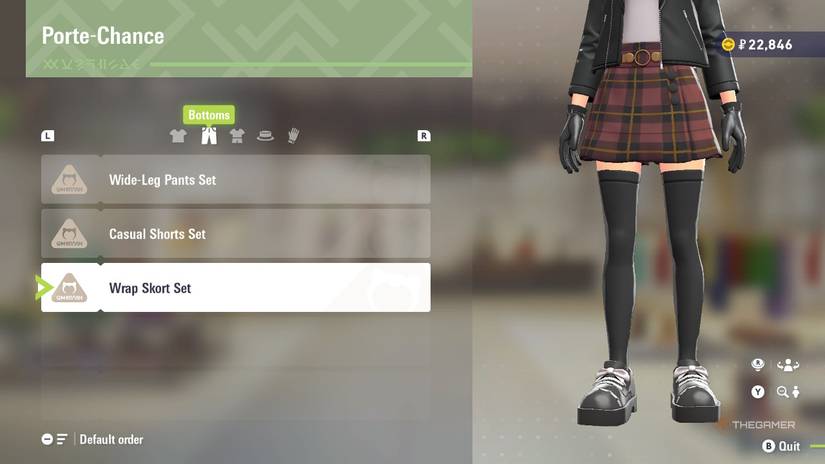 Wrap Skort Set at Porte-chance in Pokemon Legends Z-A.
