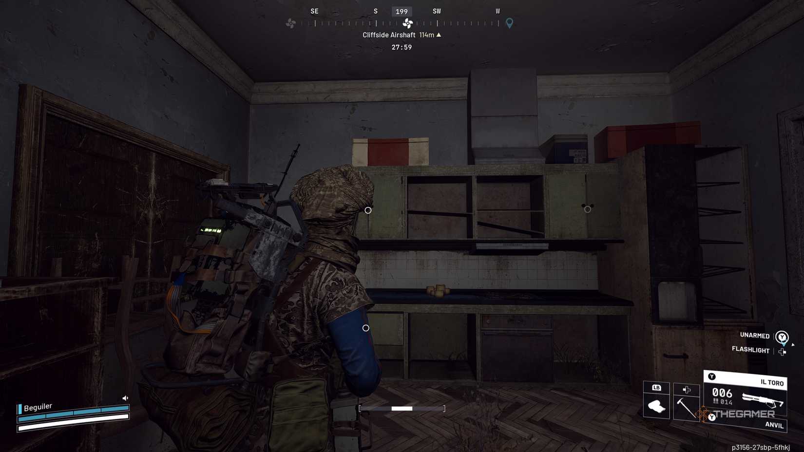 A player looking for empty wine bottles in Arc Raiders.