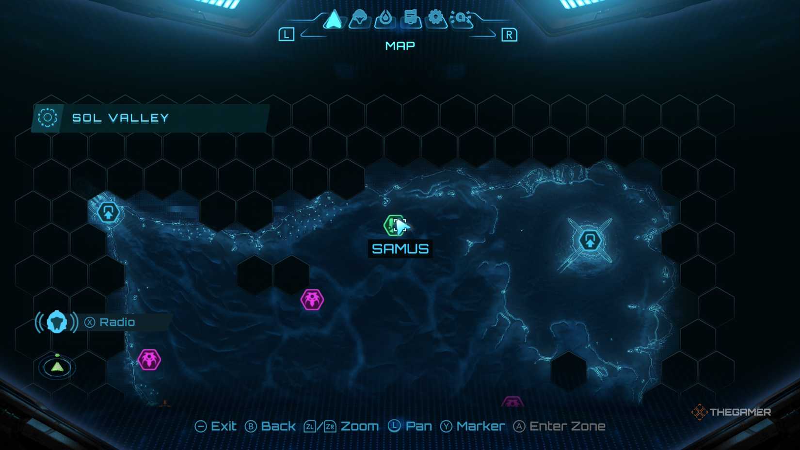 A player looking for Tokabi and Mech Parts in Metroid Prime 4.