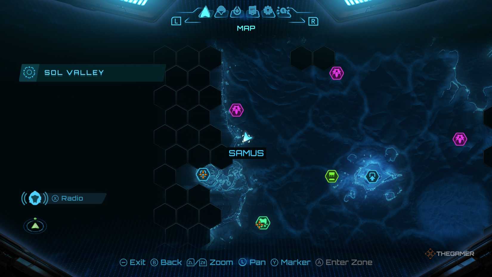 A player looking for Tokabi and Mech Parts in Metroid Prime 4.