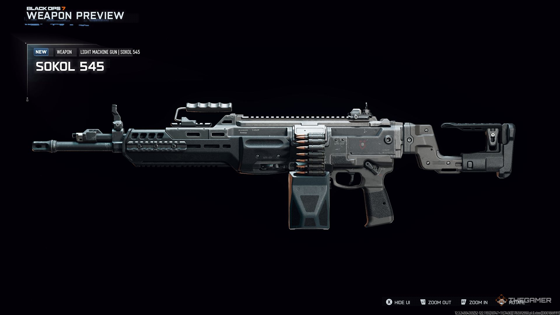 A weapon preview of the SOKOL 545 in Call of Duty: Black Ops 7.
