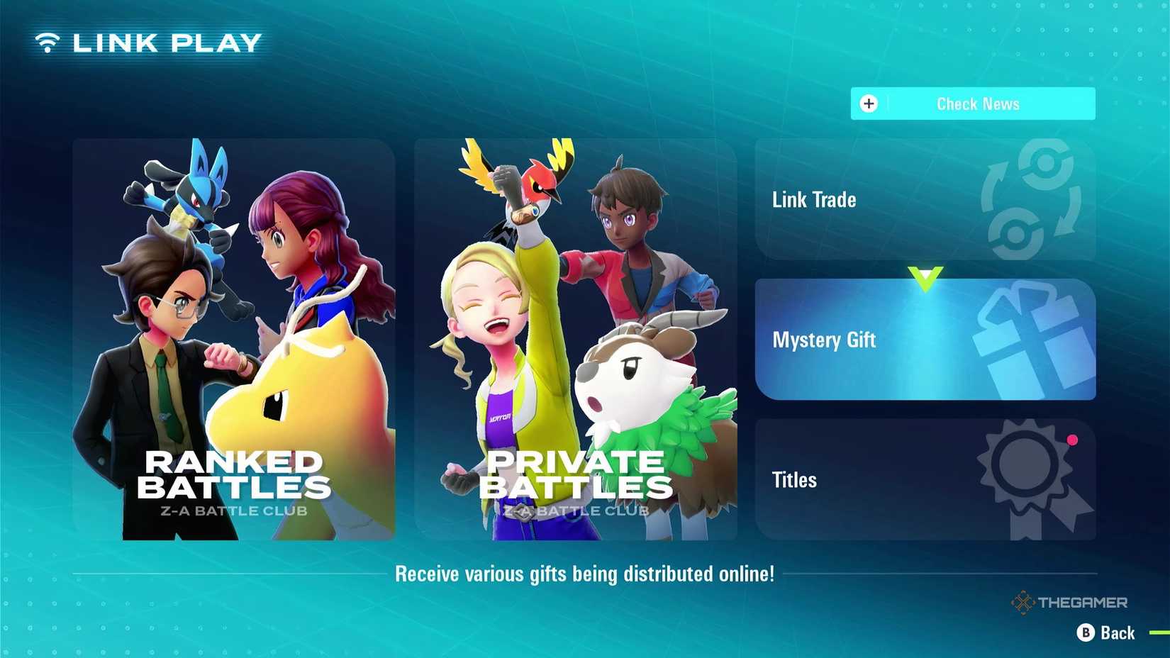 To obtain the Mewtwo Mystery Gift, access the Link Play menu in Pokémon Legends ZA.