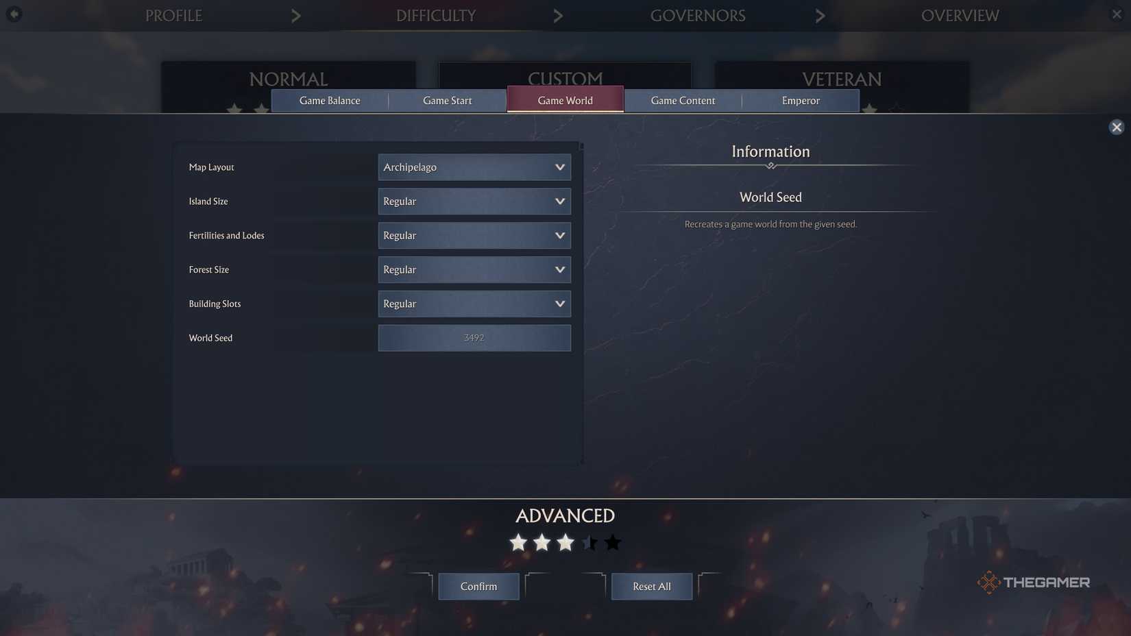 Anno 117 Map Seed game screen.