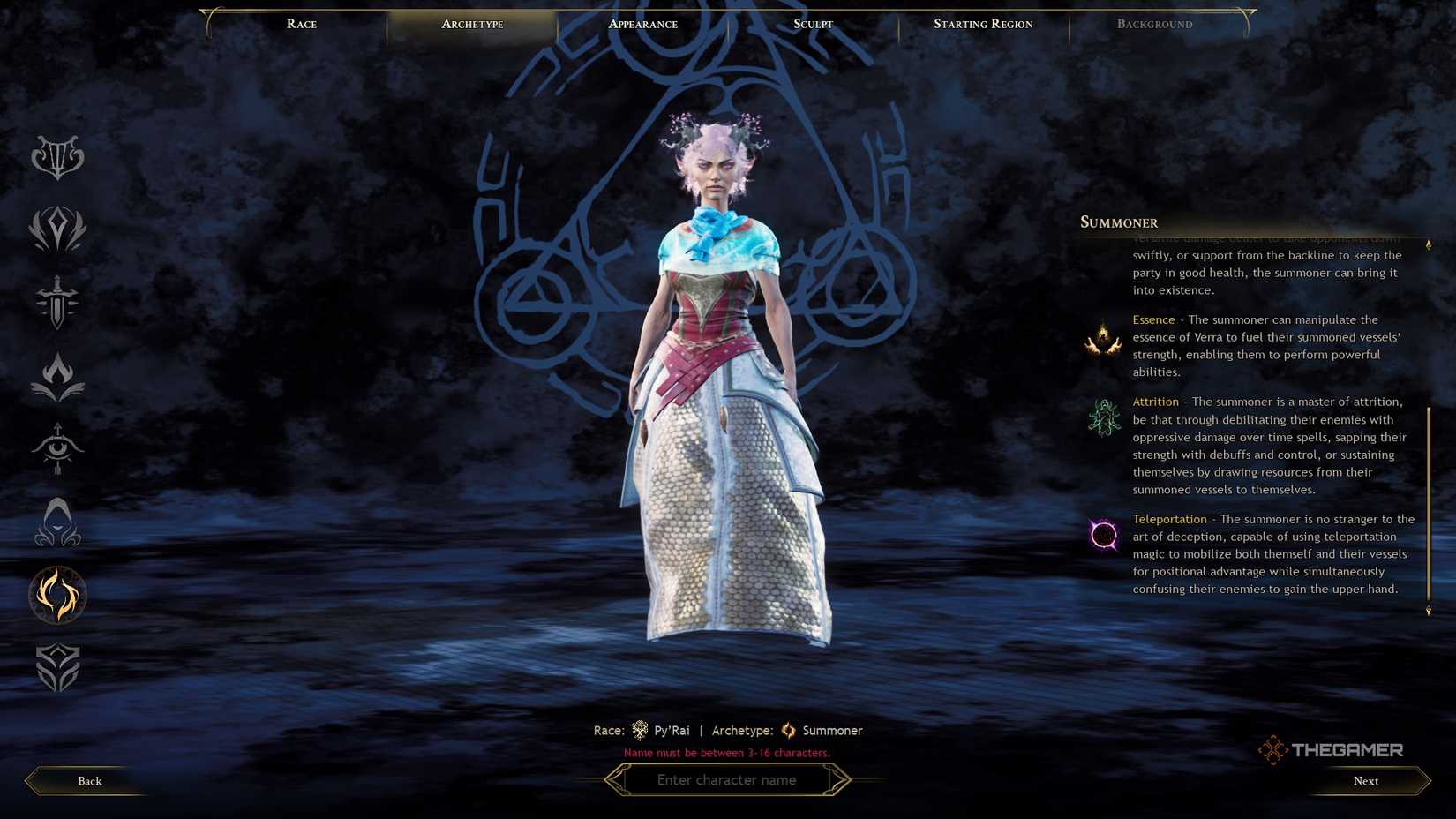 Ashes of Creation Summoner class.