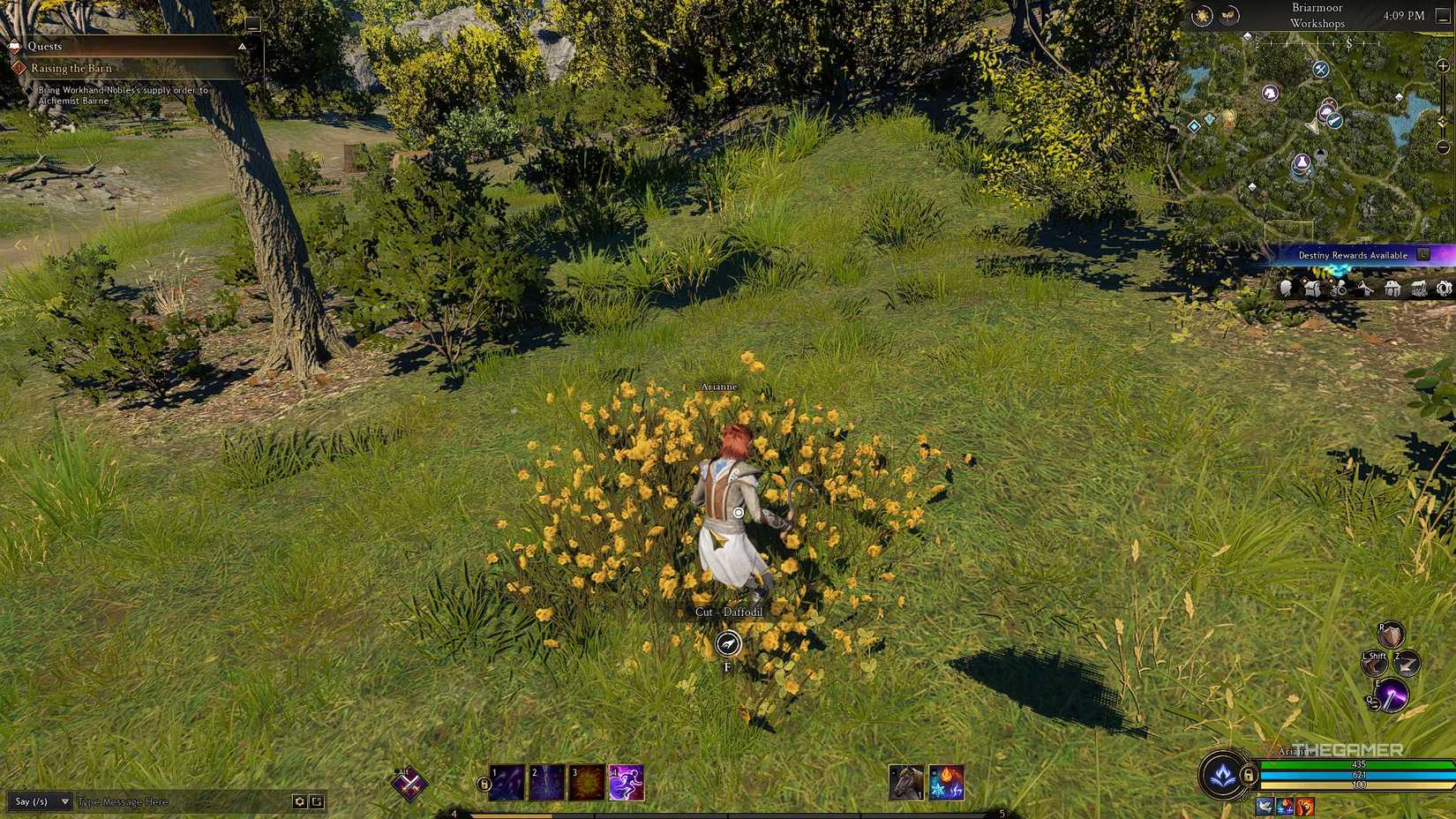 The ashes of creation harvesting flowers from the fields.