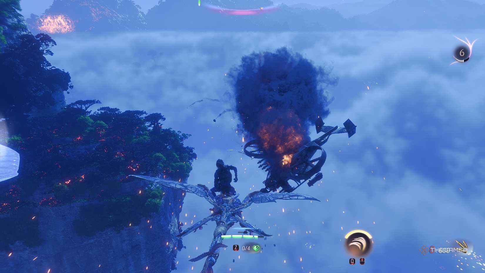 Avatar_ Frontiers of Pandora™ Attacking a scorpion in the air.