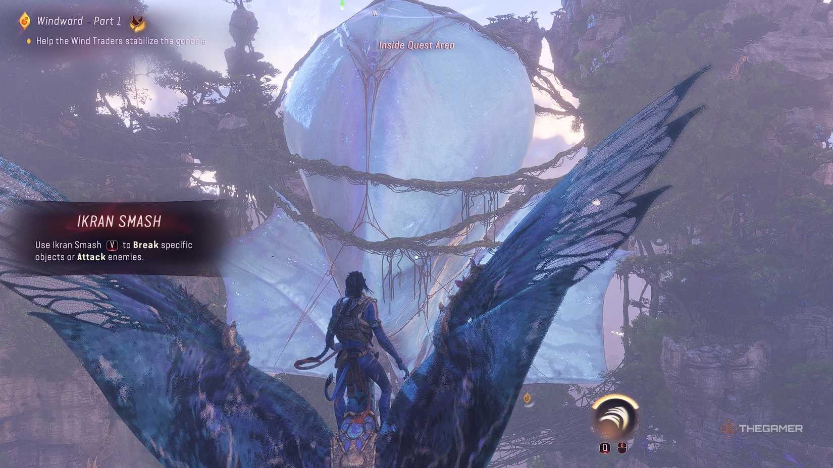 Avatar_ Frontiers of Pandora™ Free the gondola by smashing the vines with your ikran.