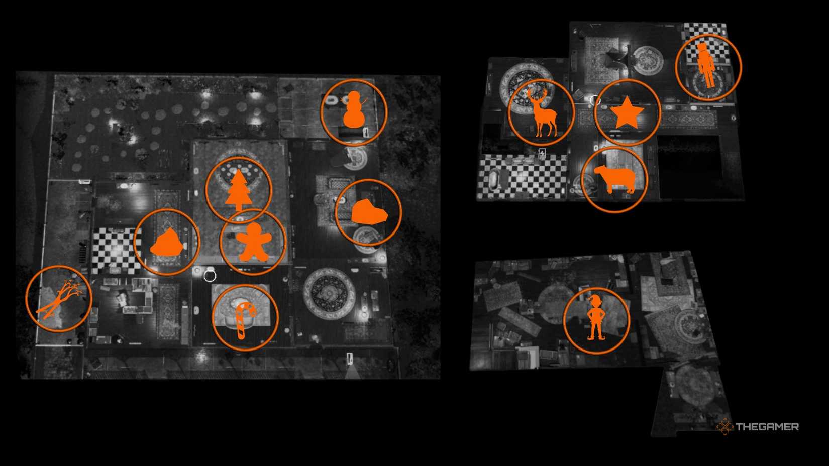 All Krampus Present spawn locations in Phasmophobia on Bleasdale Farmhouse.