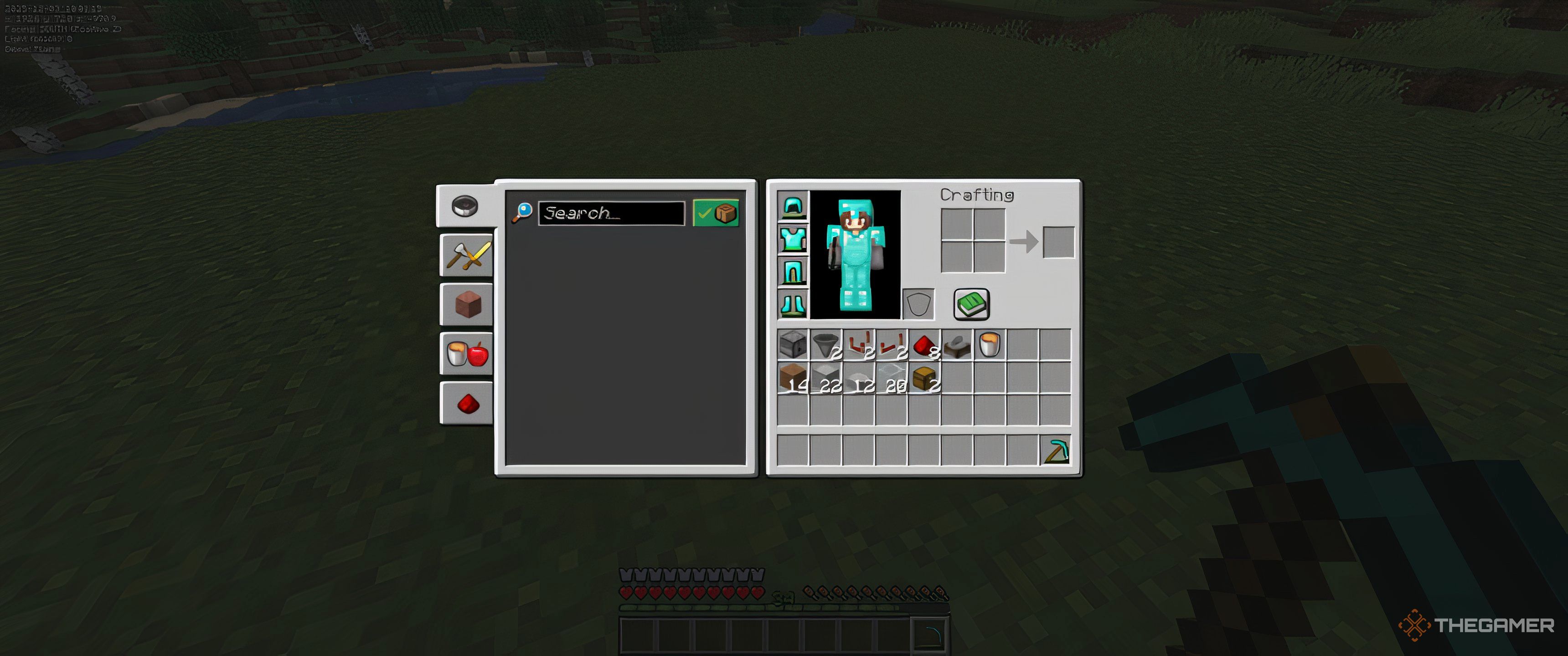 Chicken Farm materials in an inventory in survival minecraft.