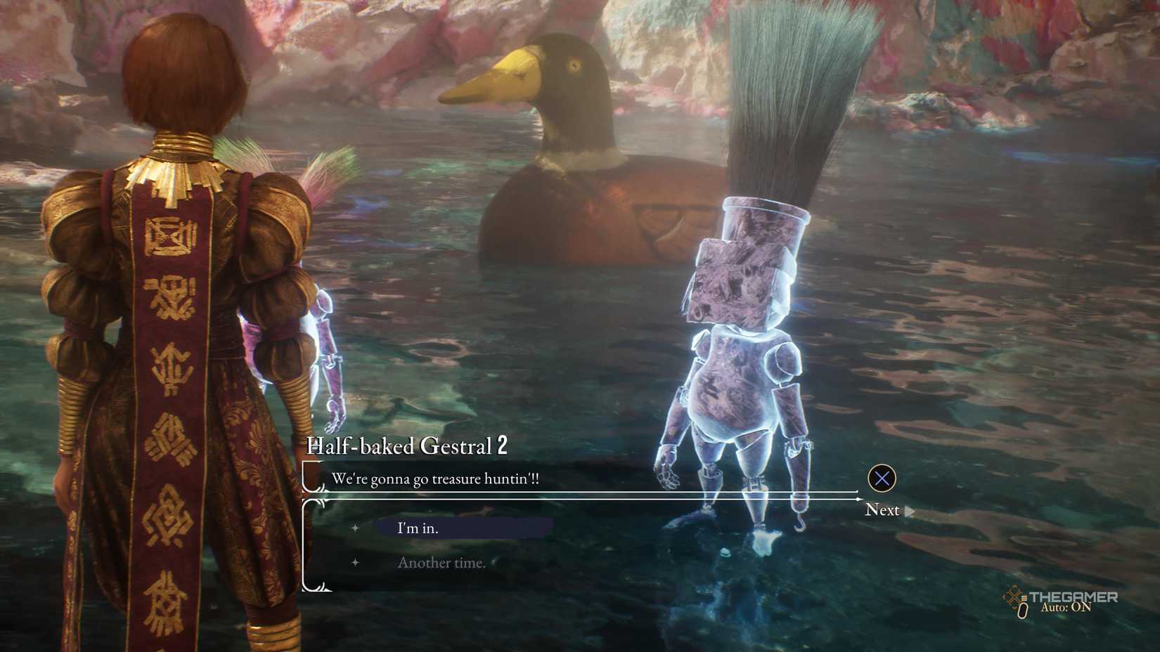 Gestral asking you to go treasure hunting in clair obscur expedition 33.