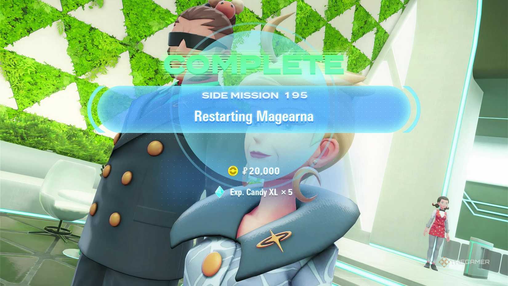 Completing the 'Restarting Magearna' side mission in the Pokemon Legends: Z-A Mega Dimension DLC.