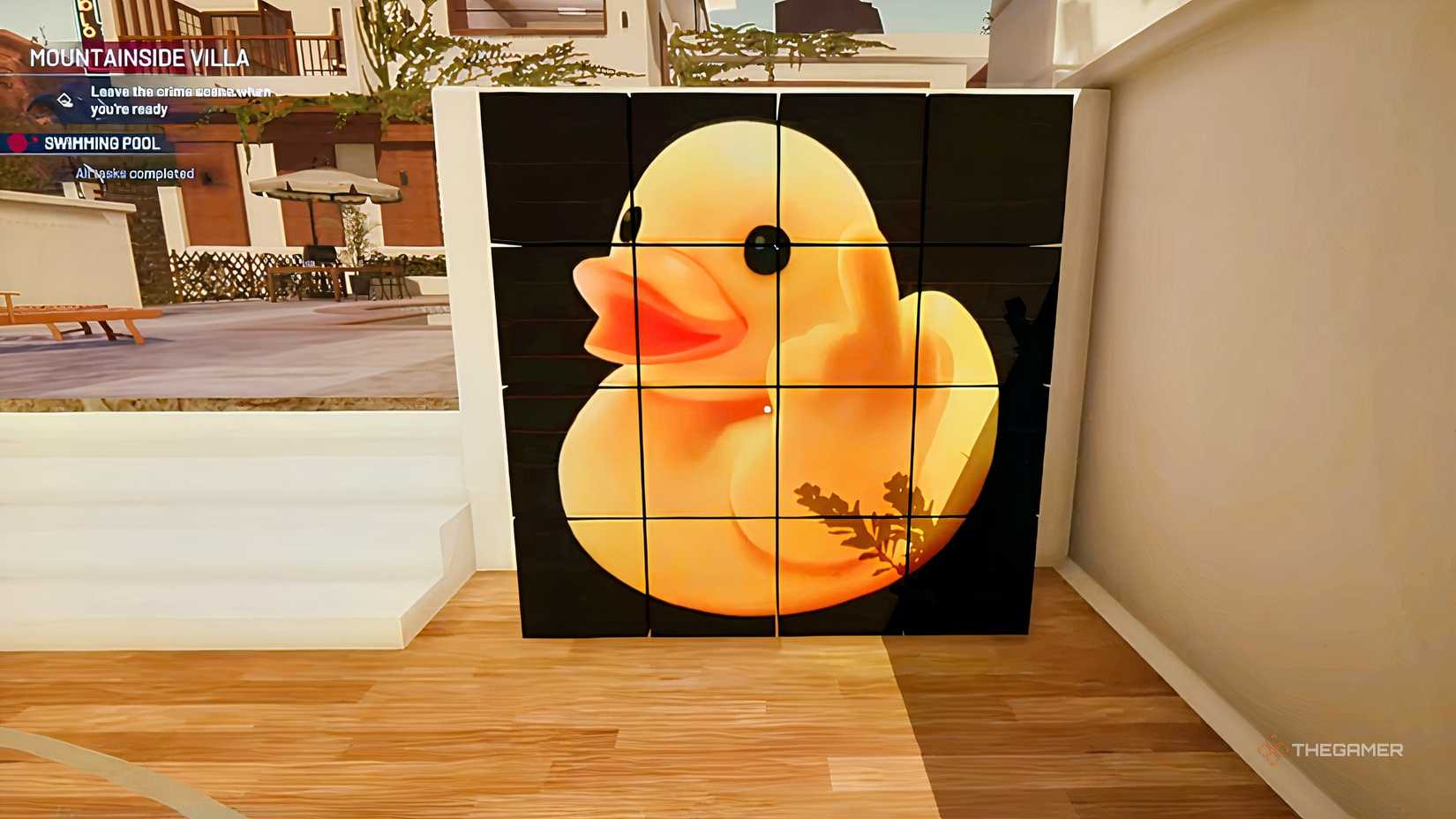 Crime Scene Cleaner Duck puzzle cube wall.