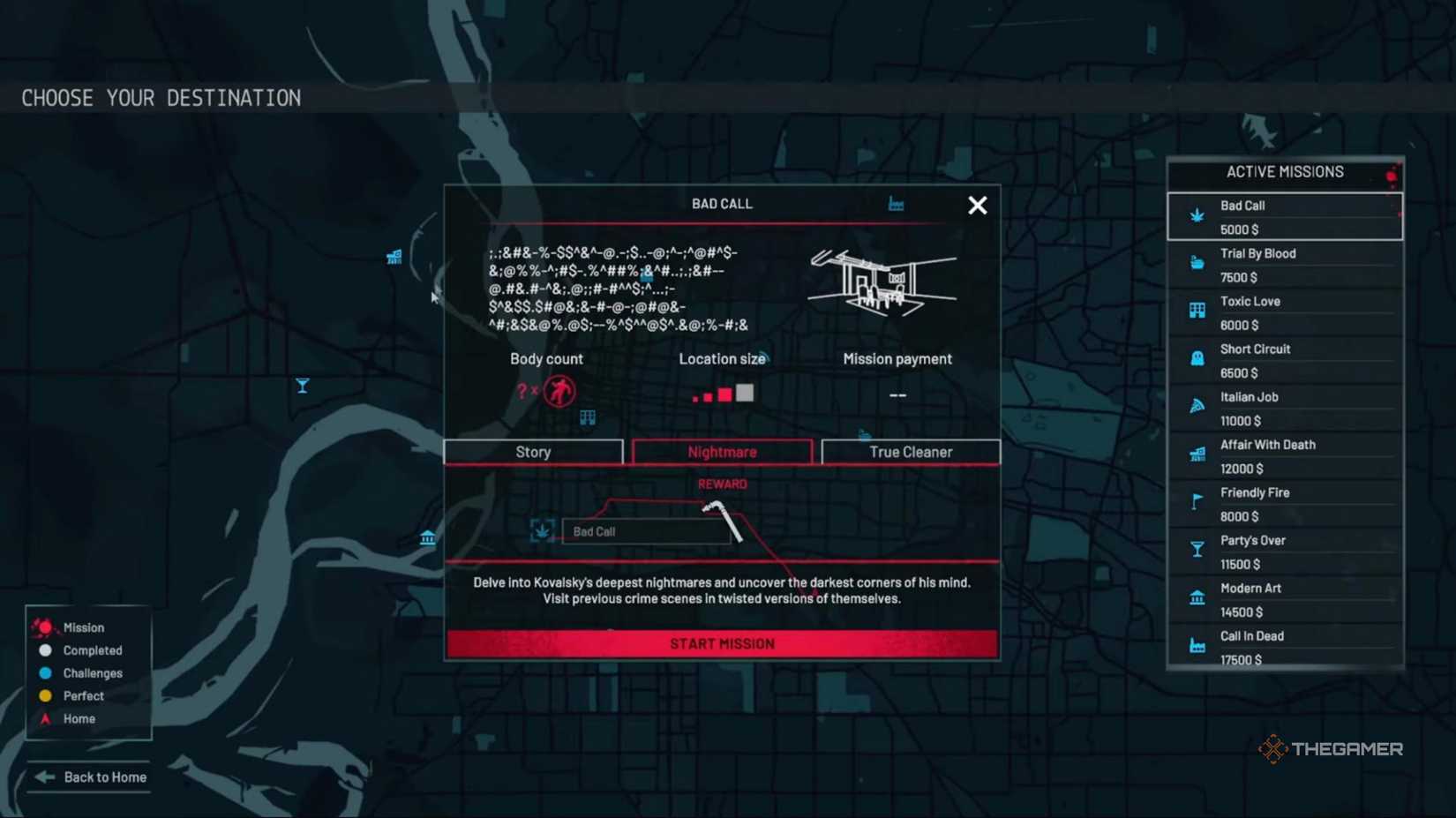 Crime Scene Cleaner Nightmare Mode level selection. 