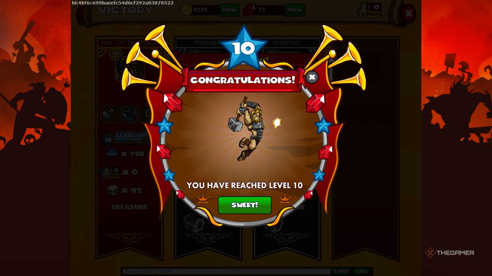 Dungeon Rampage Early Access Hero level up screen.