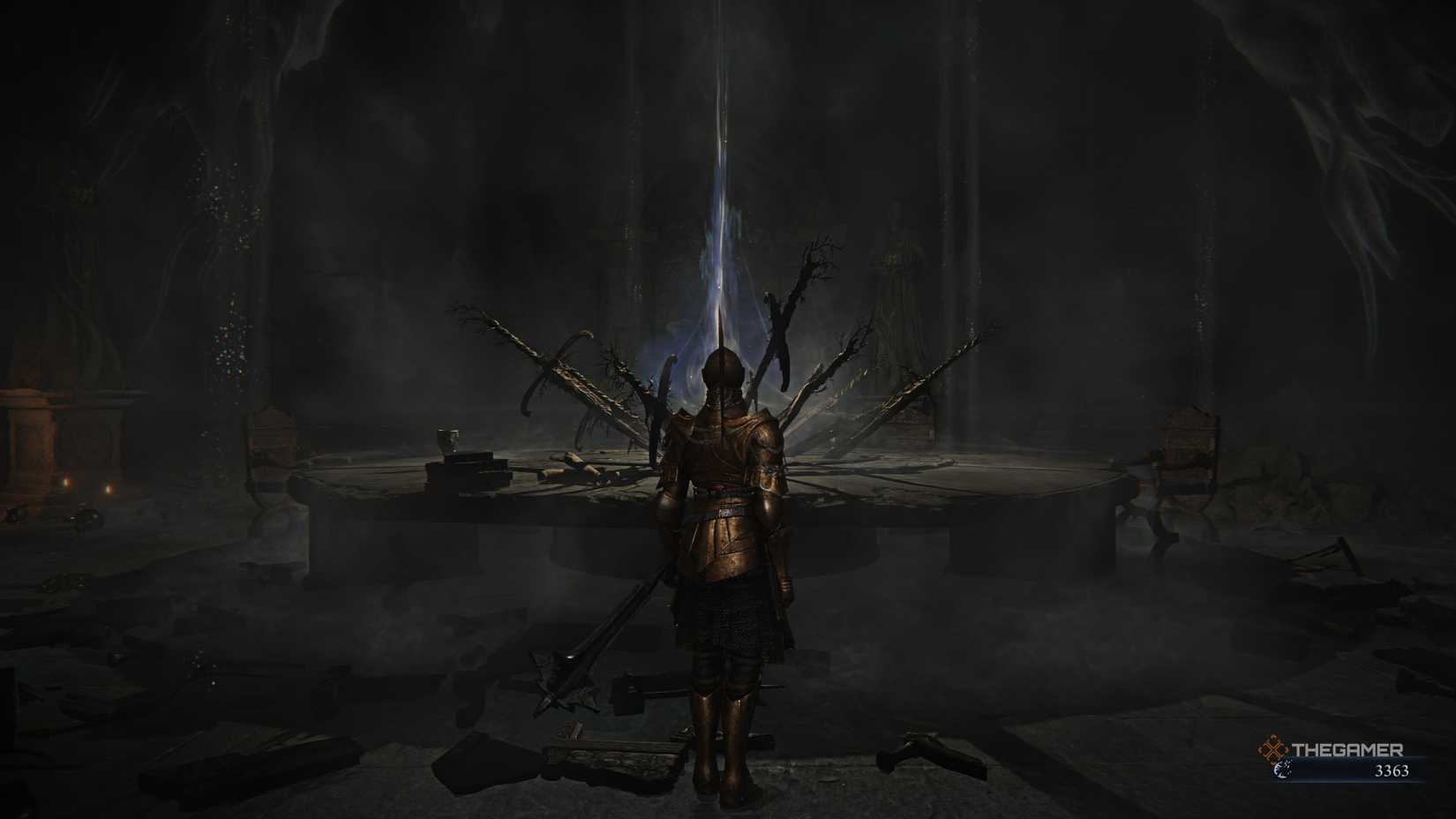 Undertaker looking at the expedition hub from the round table in Elden Ring: Nightreign.