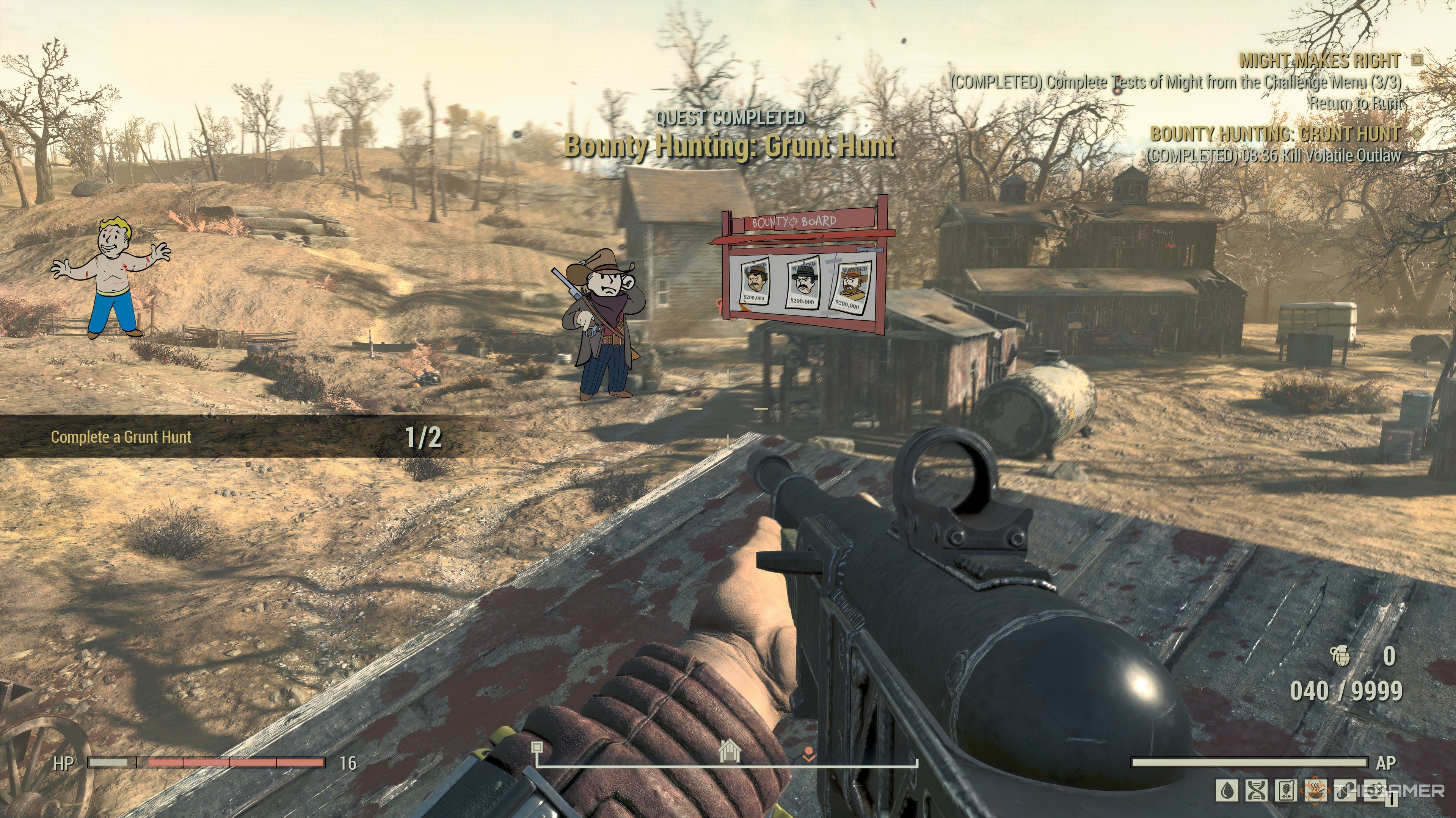 A Grunt Hunt Complete in Fallout 76.