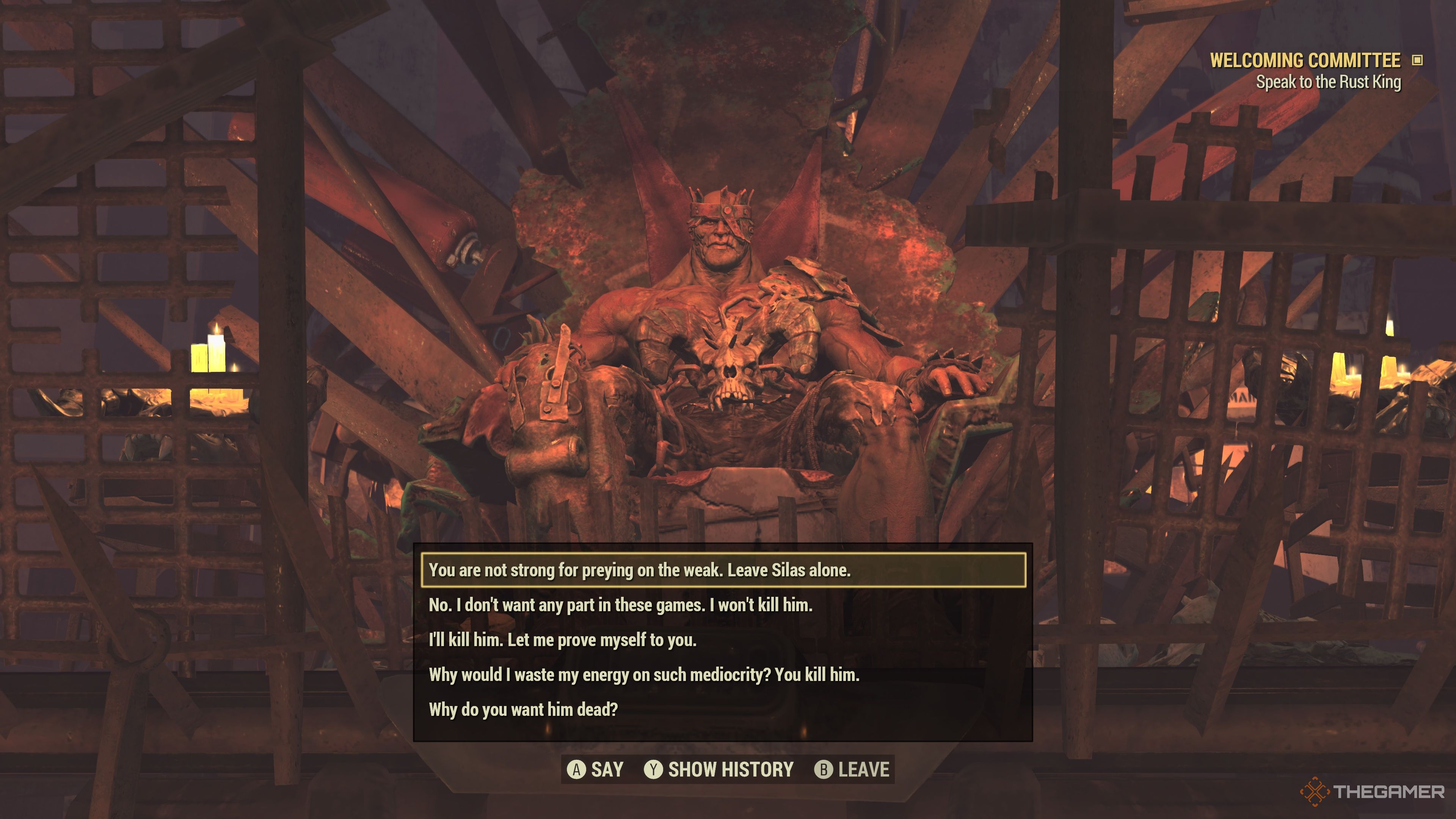 The Silas Choice in Fallout 76.