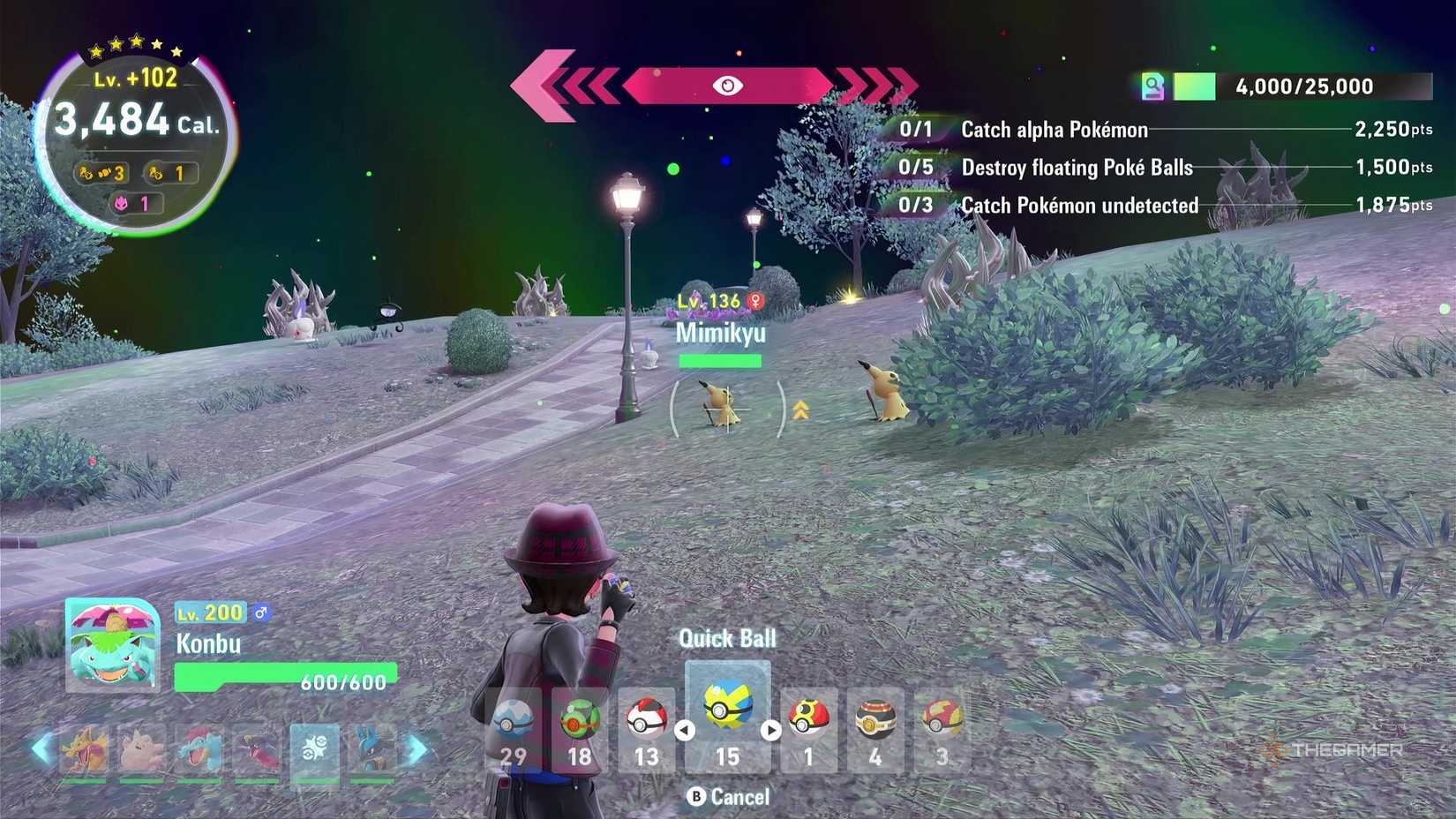 Finding and catching wild Mimikyu in Pokemon Legends: Z-A in Hyperspace within the Mega Dimension DLC.