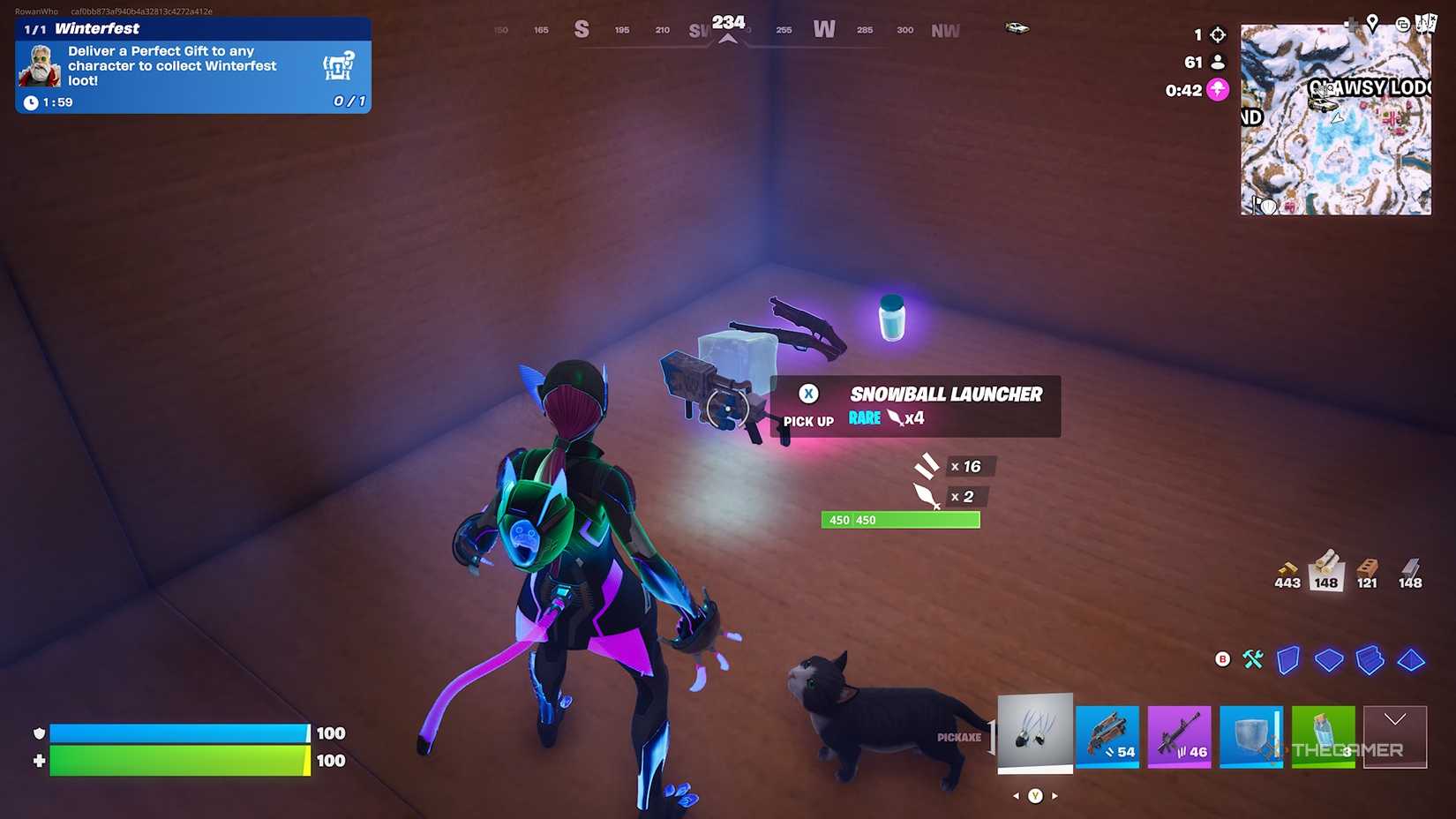 Fortnite weapons and items.