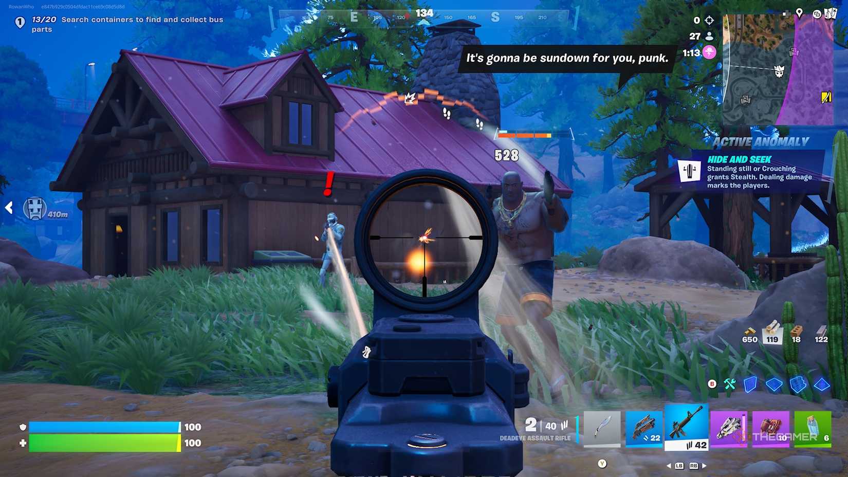 Fortnite Weapons - aiming down the sight.