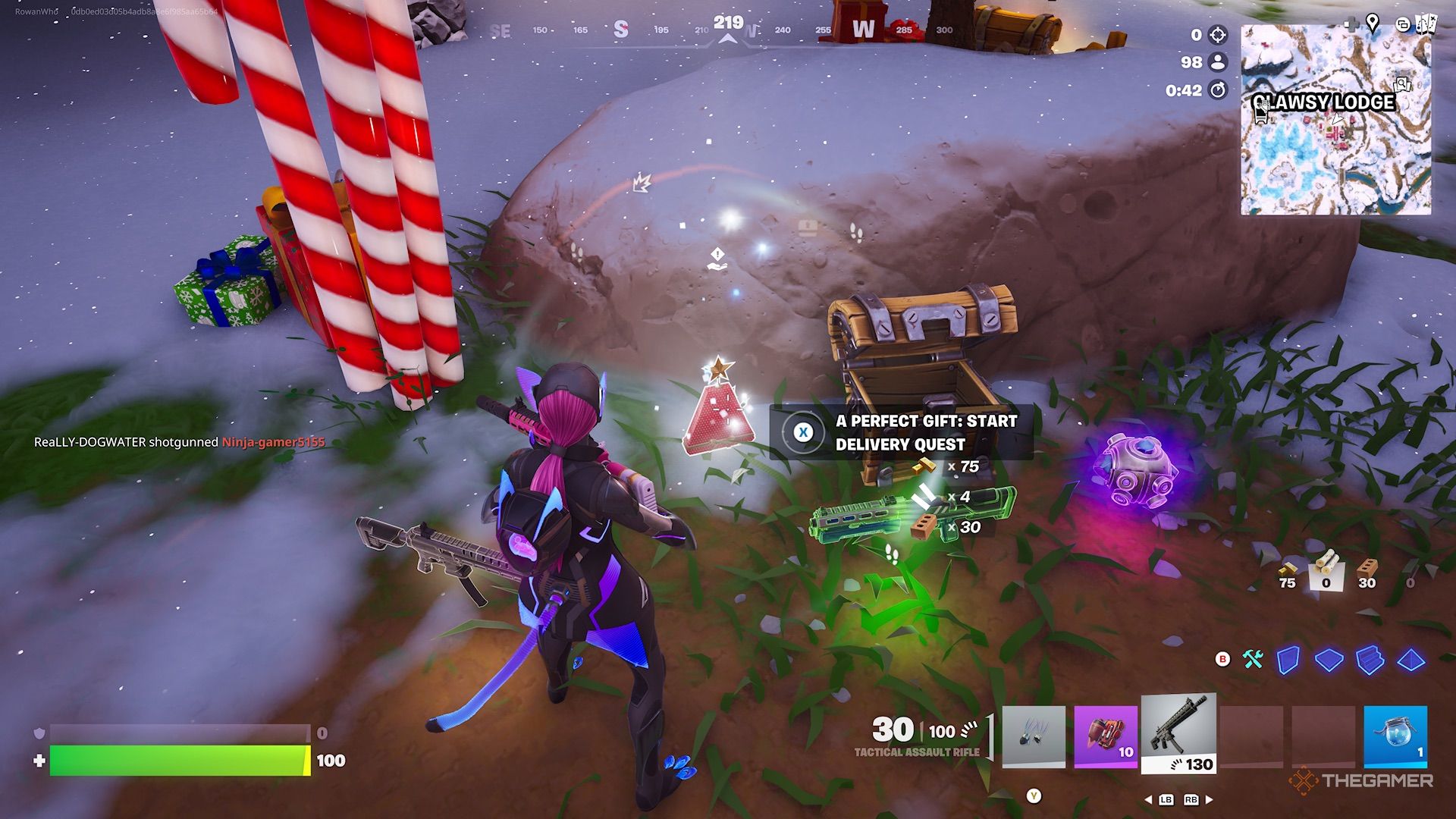 Fortnite Winterfest Quest - finding a perfect gift.