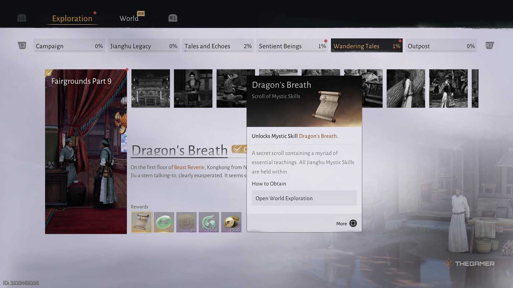 Getting the Dragon's Breath Mystic Skill in Where Winds Meet at the end of the quest.