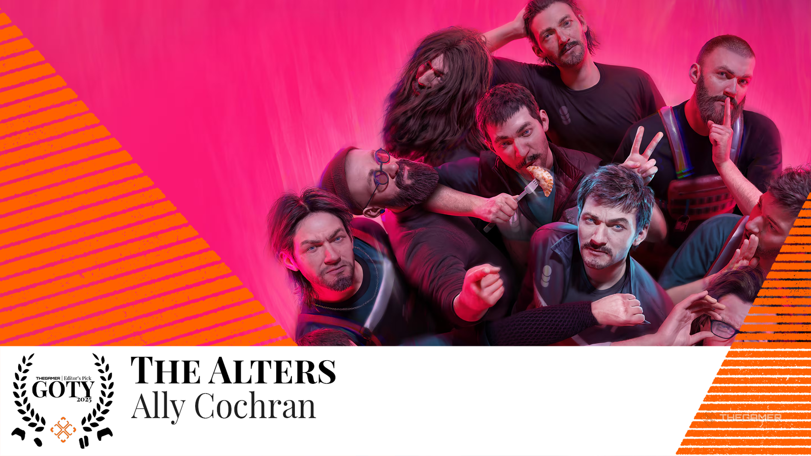 Jan Dolski from Alters in front of a pink background. 