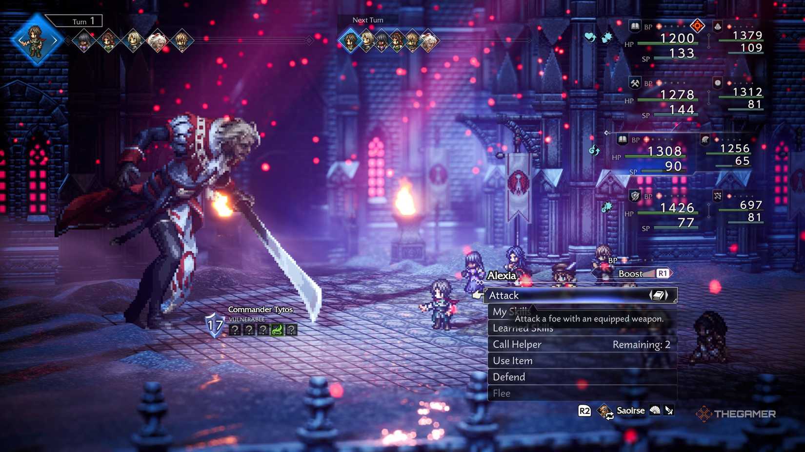 In Octopath Traveler 0, the party is confronted by Commander Titos.