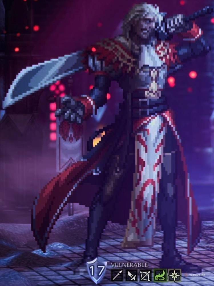 A cropped image of Commander Titos and his weaknesses in Octopath Traveler 0.