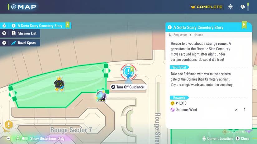 Side Mission A Sorta Scary Story Map Location in Pokemon Legends: ZA.