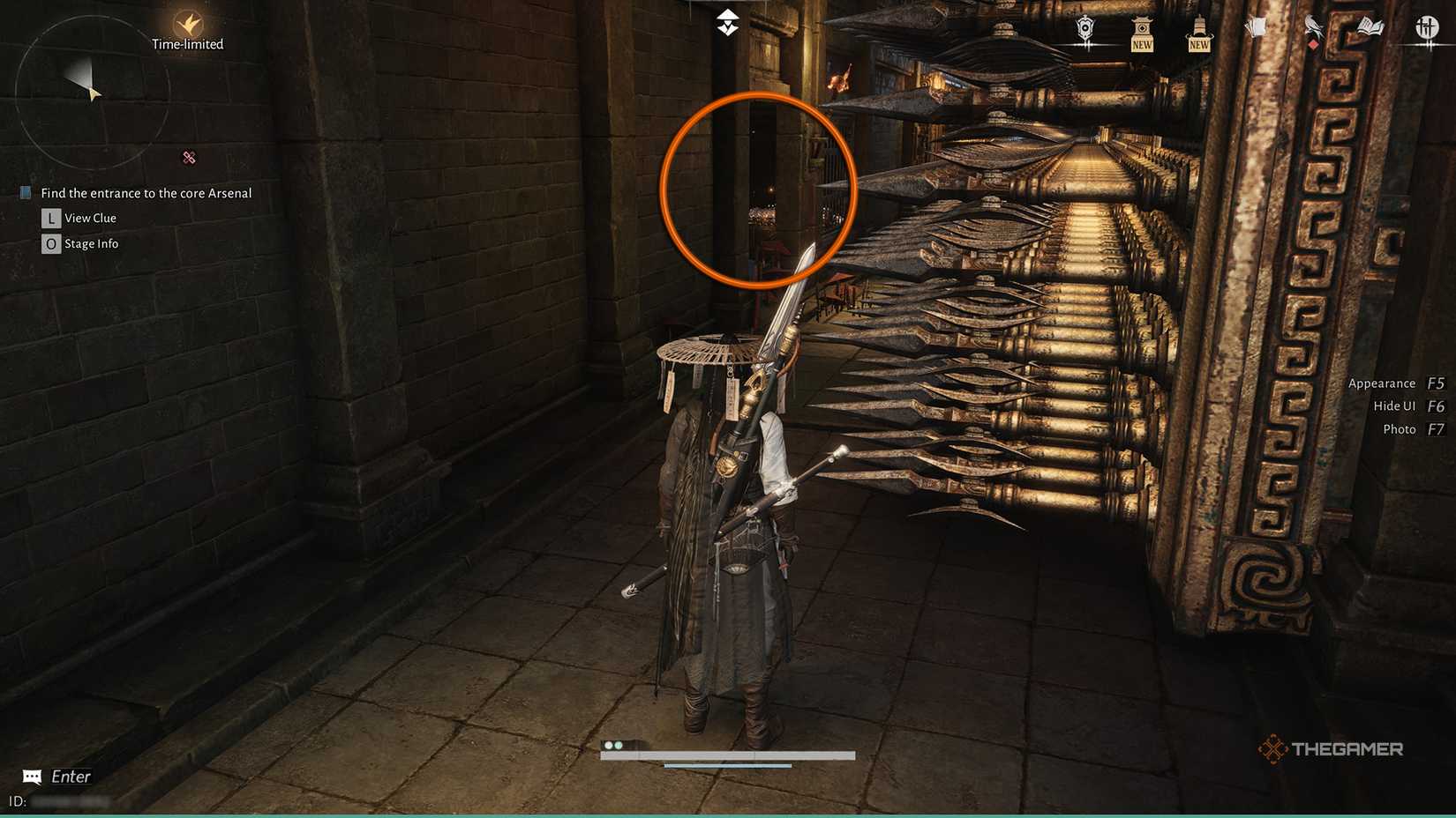 شکافی در دیوار سمت چپ میخ‌ها در Where Winds Meet.