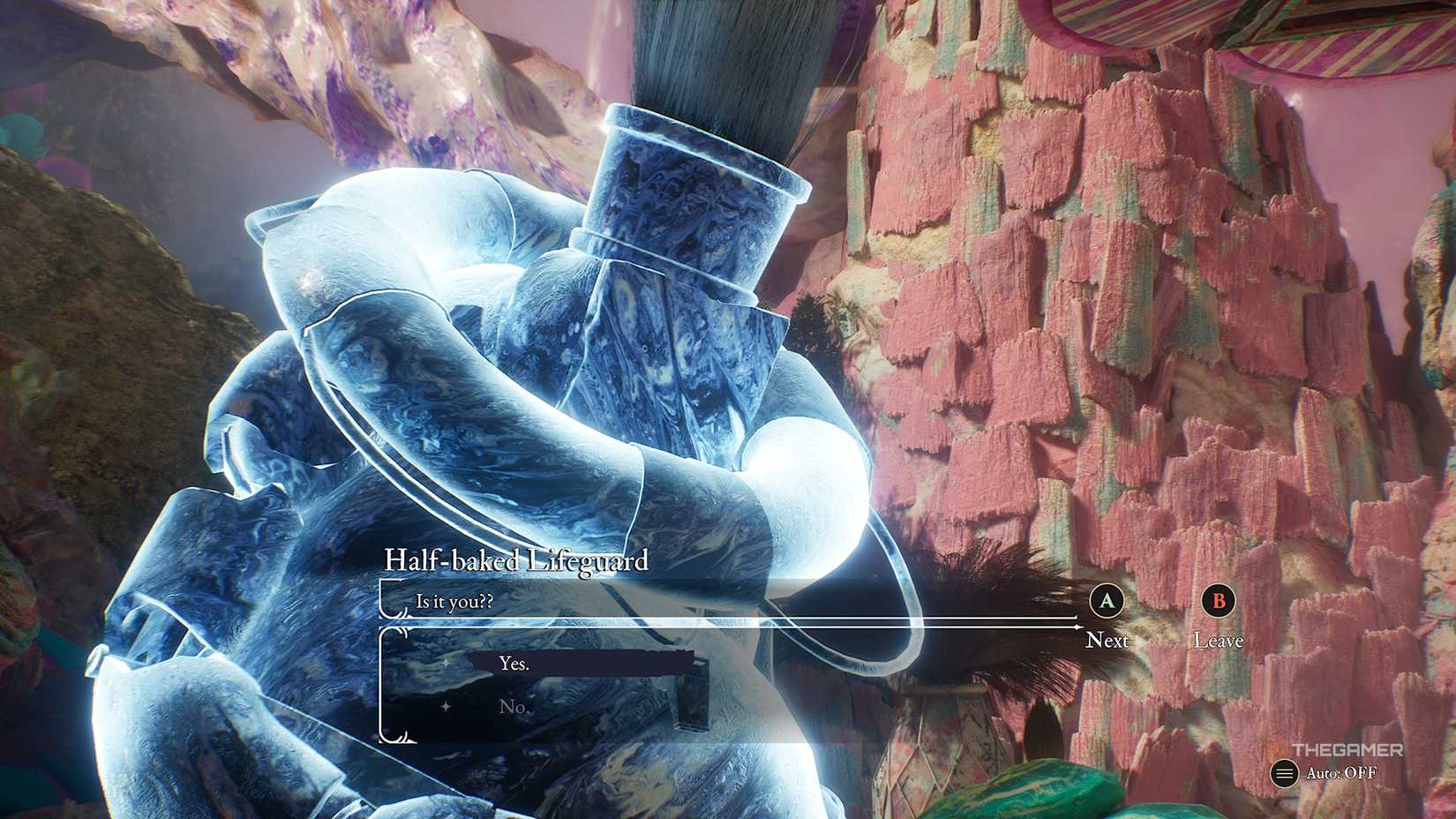 Lifeguard asking you a question in Clair Obscur Expedition 33.