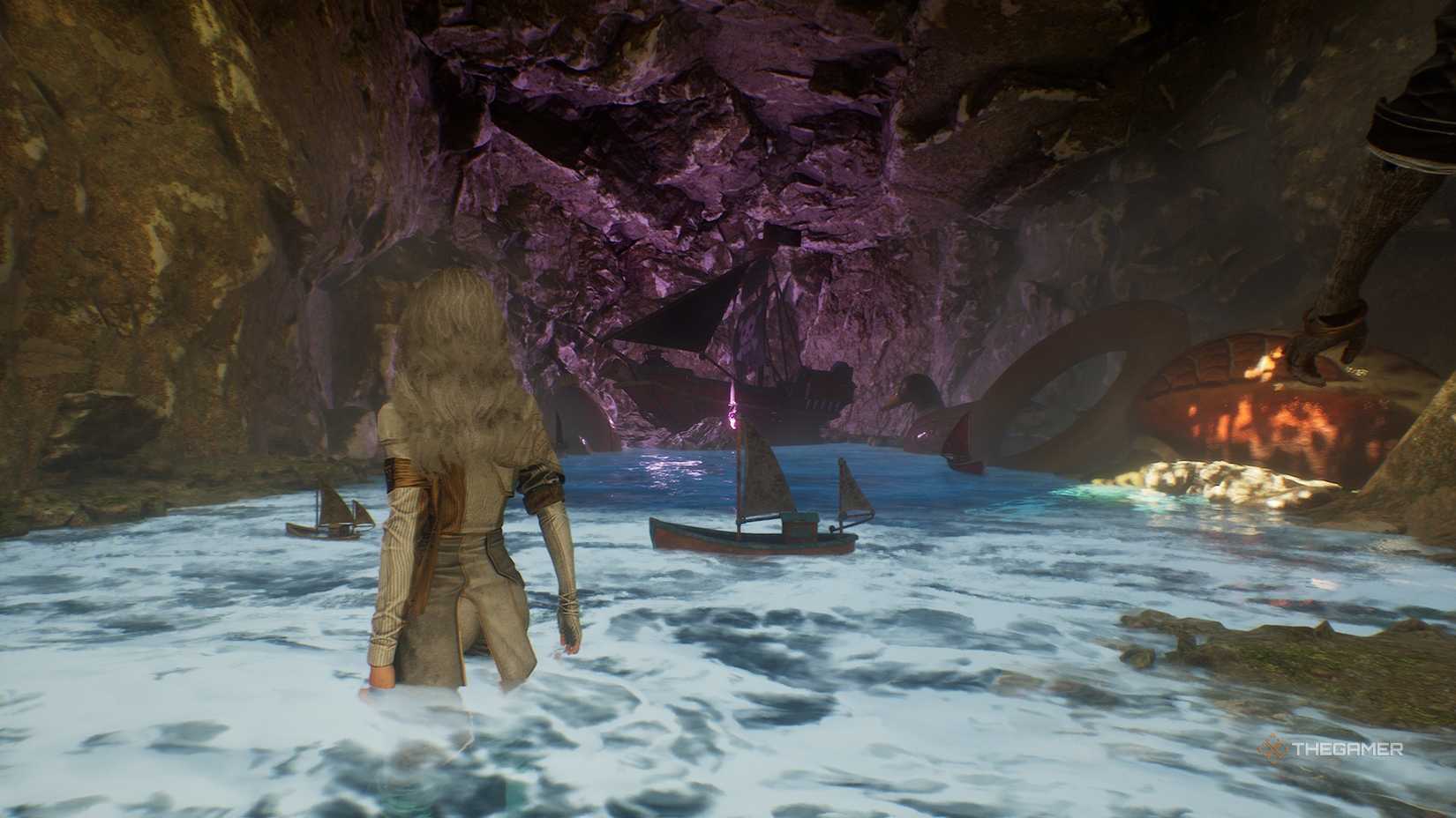 Maelle surrounded by toy boats in Clair Obscur Expedition 33.