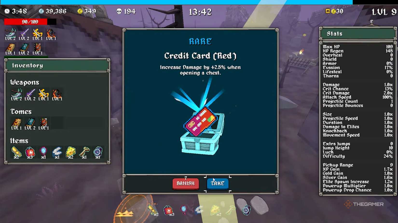 Megabonk red credit card.