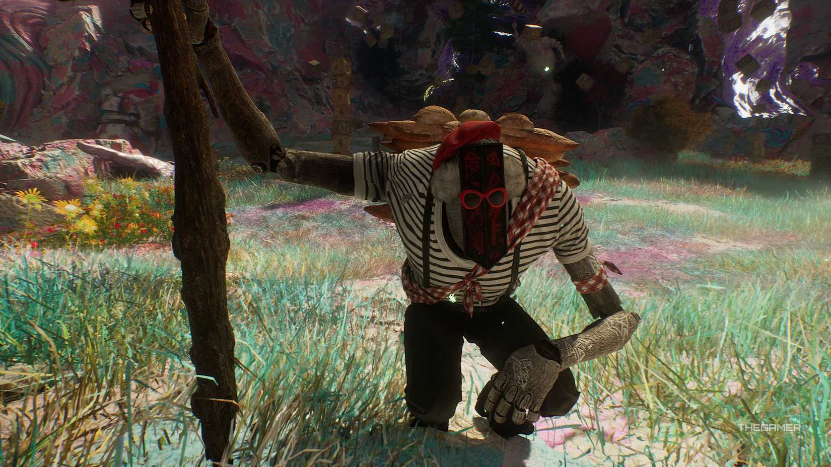Monoco wearing the Baguette outfit in Clair Obscur: Expedition 33.