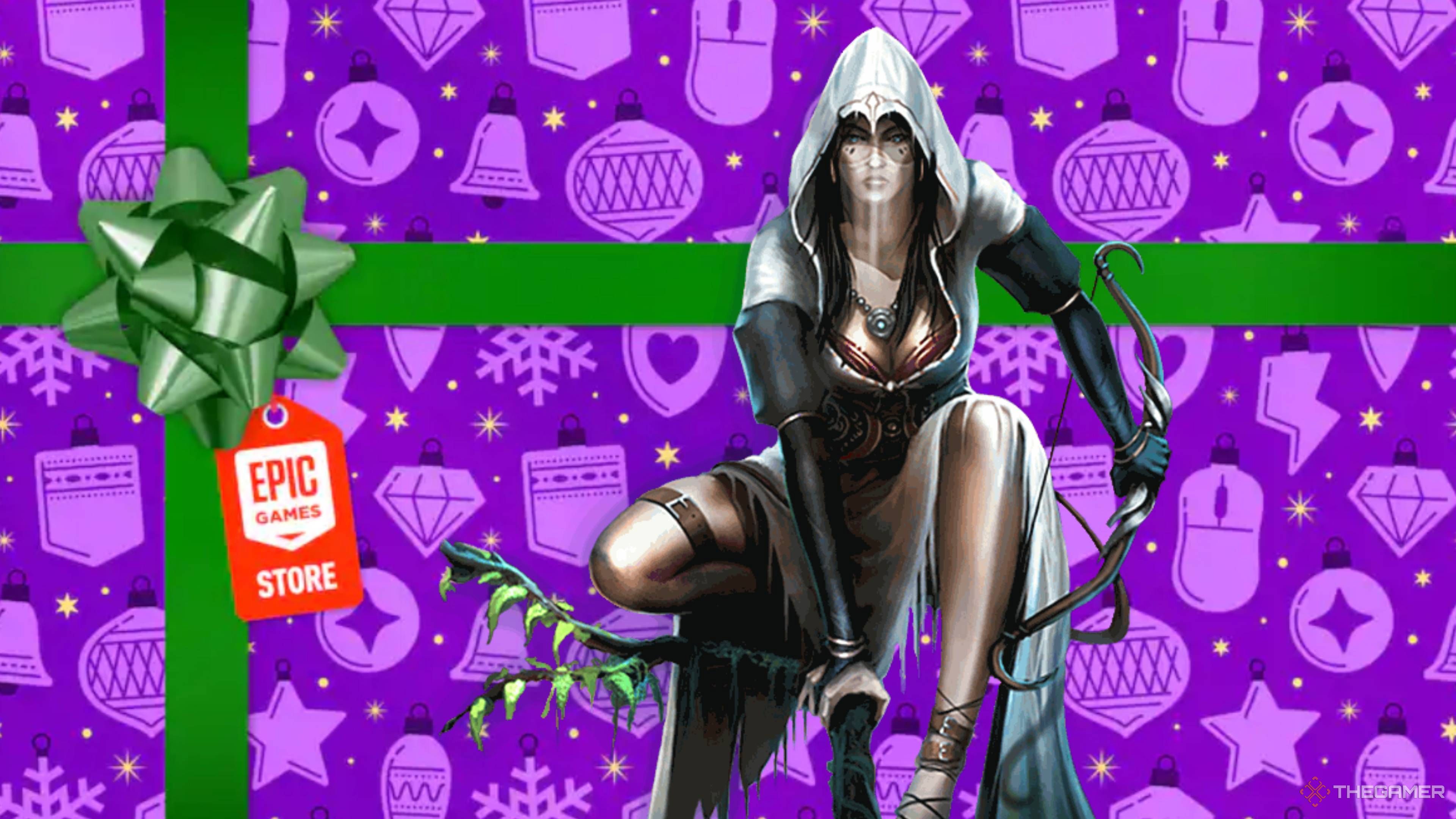 woman from trine 2 on an epic games store present.