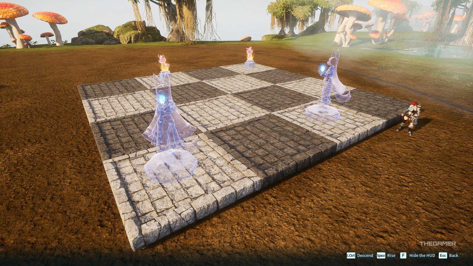 Palworld builds a chessboard at the base.