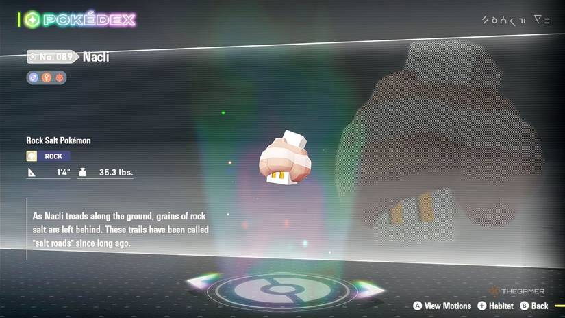 ورودی Pokedex Nacli در Pokemon Legends: ZA.