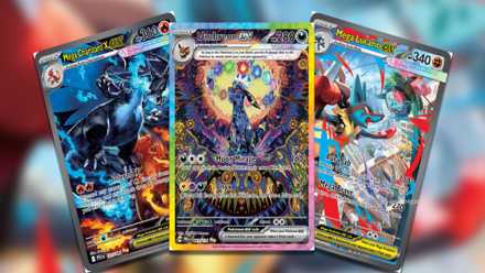 The three most valuable cards of 2025 have been released: Charizard X ex (SIR), Umbreon ex (SIR), and Mega Lucario ex (SIR) from the Pokemon TCG.